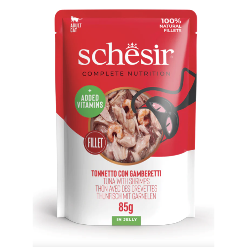 Schesir Gatto Tonnetto con Gamberetti in jelly Busta 85gr