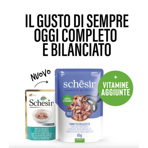 Schesir Gatto Tonnetto con Alicette in jelly Busta 85gr