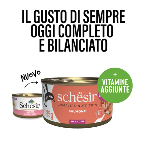 Schesir Gatto Salmone in Brodo di cottura lattina 85gr