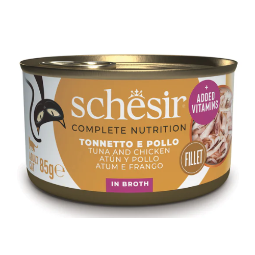 Schesir Gatto Tonnetto con Pollo in Brodo di cottura lattina 85gr