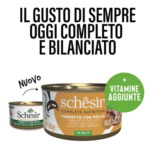 Schesir Gatto Tonnetto e Pollo in Jelly lattina 85gr