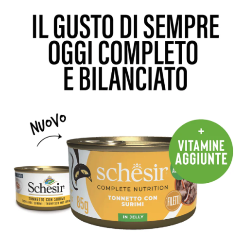 Schesir Gatto Tonnetto con Surimi in Jelly lattina 85gr