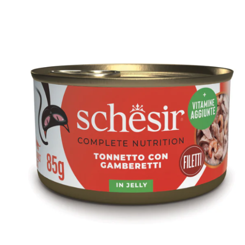 Schesir Gatto Tonnetto con Gamberetti in Jelly lattina 85gr