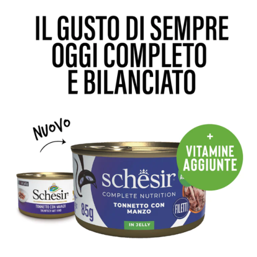 Schesir Gatto Tonnetto con Manzo in Jelly lattina 85gr