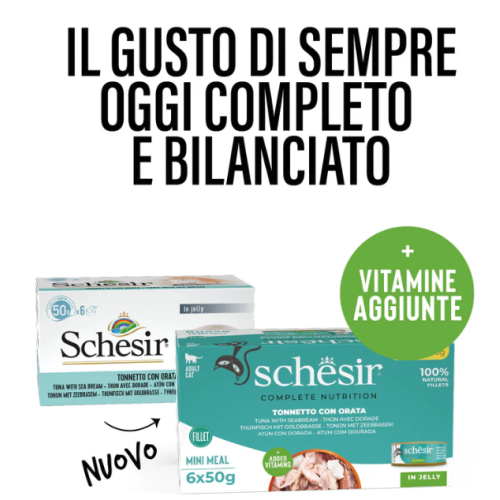 Schesir Gatto Tonnetto con Orata in Jelly multipack 6x50gr