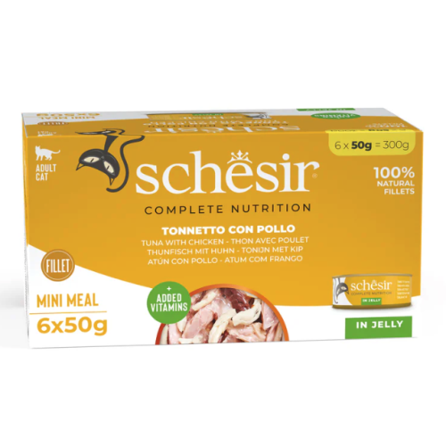 Schesir Gatto Tonnetto con Pollo in Jelly multipack 6x50gr
