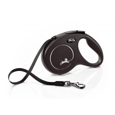 Guinzaglio Flexi Classic Fettuccia L da 8 m Nero