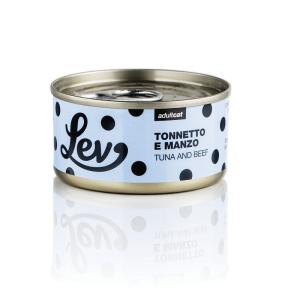 Lev Gatto Tonnetto e Manzo Lattina 70gr
