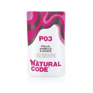 Natural Code Gatto P03 Pollo, Agnello e Patate Busta 70gr