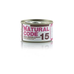 Natural Code Gatto 15 Pollo, Verdure e Fegato Lattina 85gr