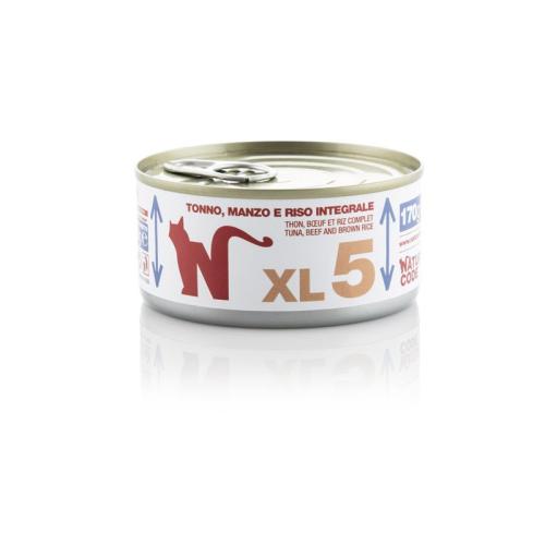 Natural Code Gatto XL 05 Tonno, Manzo e Riso Integrale Lattina 170gr