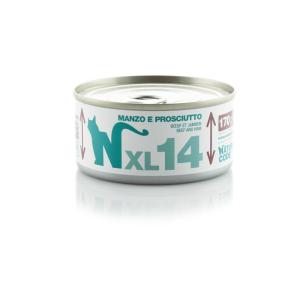 Natural Code Gatto XL 14 Manzo e Prosciutto Lattina 170gr
