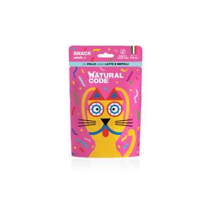 Natural Code Gatto Snack Pollo, Latte e Mirtilli 60gr