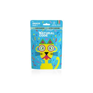 Natural Code Gatto Sterilizzato Snack Carni Bianche, Latte e Curcuma 60gr
