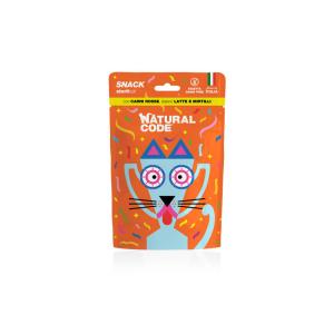 Natural Code Gatto Sterilizzato Snack Carni Rosse, Latte e Mirtilli 60gr