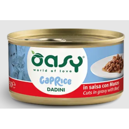 Oasy Caprice Dadini in salsa per Gatti adulti Manzo 85gr