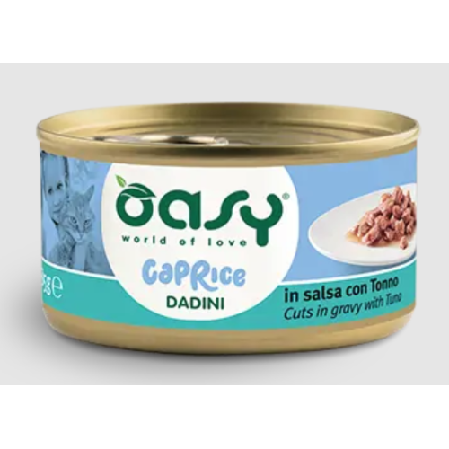Oasy Caprice Dadini in salsa per Gatti adulti Tonno 85gr
