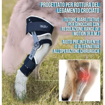 Balto BT LIGATEK Tutore con snodo graduato per ginocchio destro cane