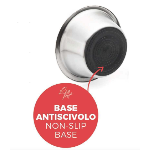 Leopet Ciotola Inox con base Antiscivolo