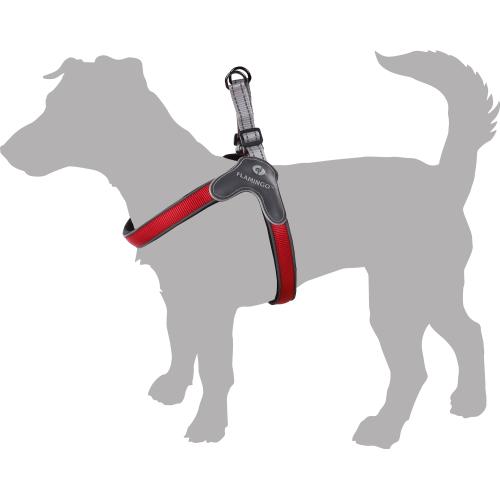 Flamingo Pettorina per Cane in Nylon Easy Hilka Rosso/Nero