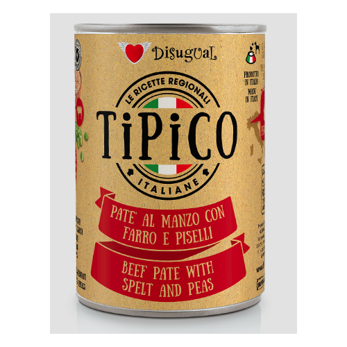 Disugual Cane Tipico Manzo, Farro e Piselli