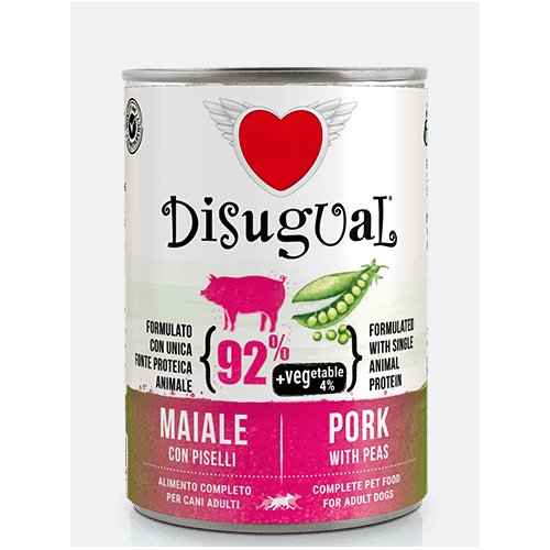 Disugual Cane Vegetable Maiale con Piselli