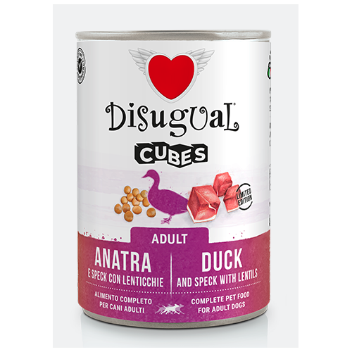 Disugual Cane Cubes Anatra, Speck e Lenticchie