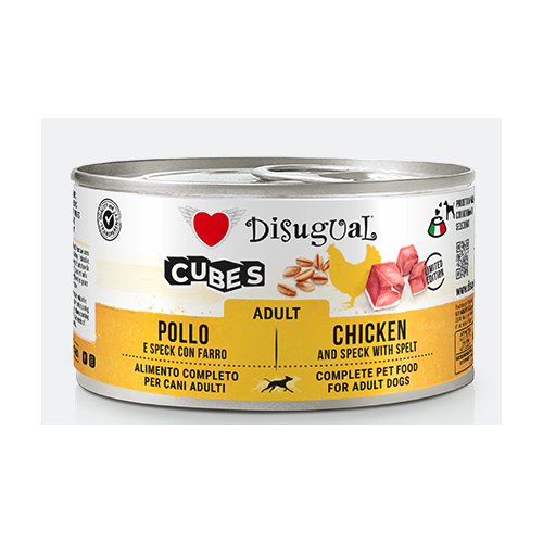 Disugual Cane Cubes Pollo, Speck e Farro