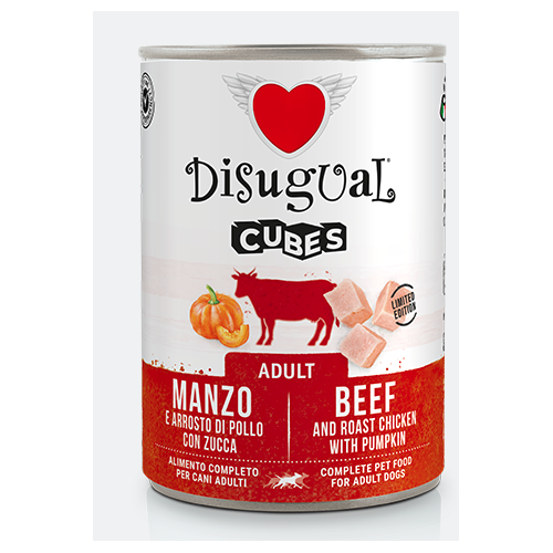 Disugual Cane Cubes Manzo e Arrosto di Pollo con Zucca