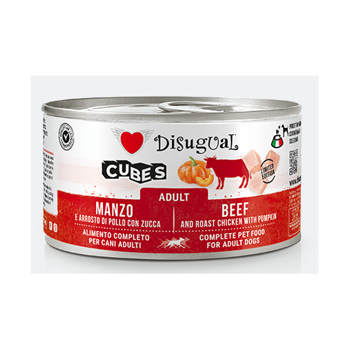 Disugual Cane Cubes Manzo e Arrosto di Pollo con Zucca