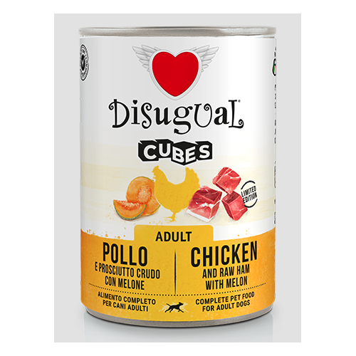 Disugual Cane Cubes Pollo e Prosciutto crudo con Melone