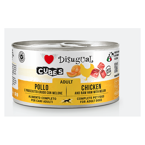 Disugual Cane Cubes Pollo e Prosciutto crudo con Melone