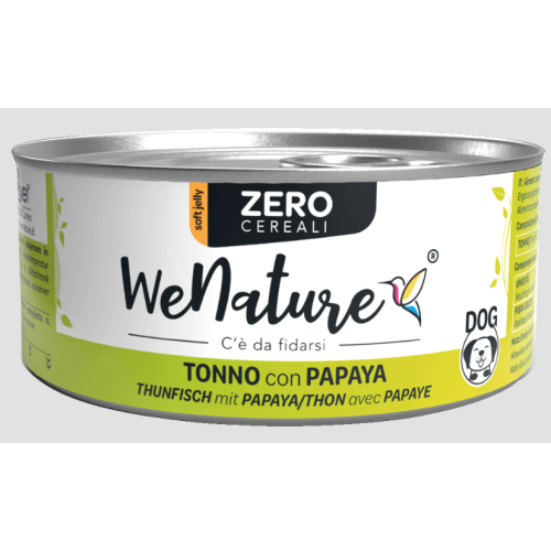 Wenature Umido Cane Zero Cereali Tonno con Papaya lattina 150gr