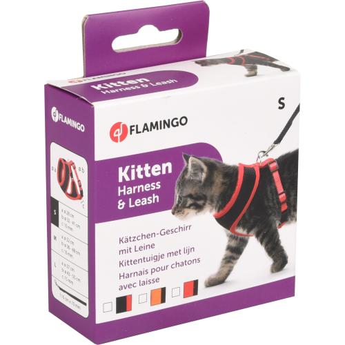 Flamingo Pettorina per Gatto con Guinzaglio S