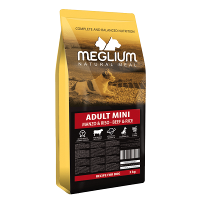 Meglium Cane Mini Adulto Manzo e Riso 2kg