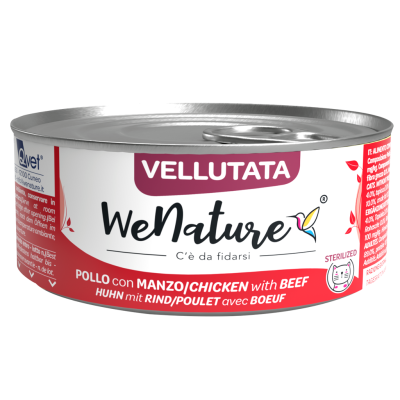 Wenature umido Gatto Sterilizzato Vellutata Pollo con Manzo 70gr