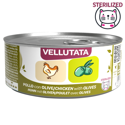 Wenature umido Gatto Sterilizzato Vellutata Pollo con Olive 70gr