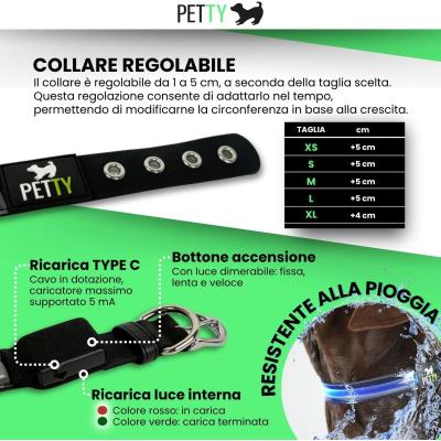 Collare LED in Biothane