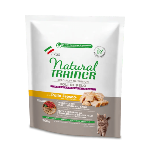 Natural Trainer gatto specialty nutrition Boli di Pelo con Pollo Fresco 2
