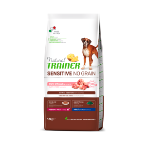 Trainer Cane Natural Sensitive No Grain Adulto Medium & Maxi Maiale