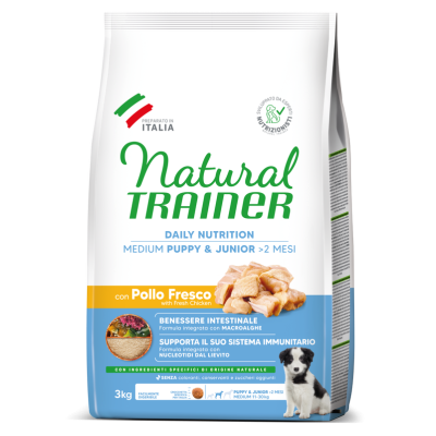 Trainer Cane Natural Puppy E Junior Medium Pollo Fresco e Riso