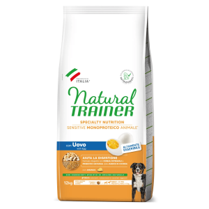 Natural Trainer Sensitive No Gluten Cane Adulto Medium e Maxi Uovo e Cereali Integrali