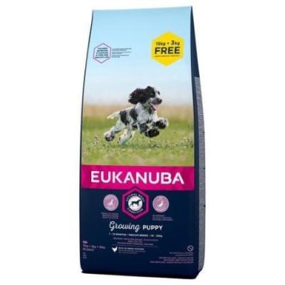 Eukanuba Pollo cane medium puppy 15+3 kg