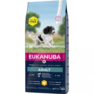 Eukanuba Pollo cane medium adulto 15+3 kg