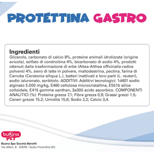 Ingredienti PROTETTINA GASTRO pasta cane e gatto