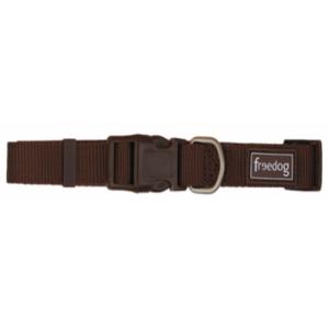 Freedog Cane Collare regolabile in nylon "basic" 10mm x 20-35cm Marrone