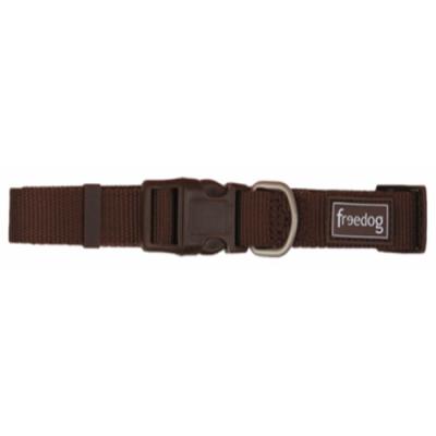 Freedog Cane Collare regolabile in nylon "basic" 10mm x 20-35cm Marrone