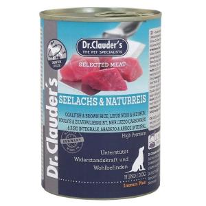Dr. Clauder's cane selected meat adulto merluzzo carbonato e riso integrale lattina 400 gr