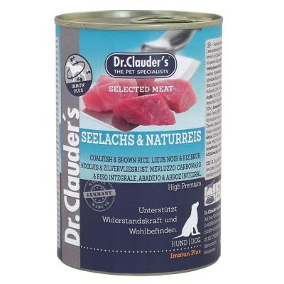 Dr. Clauder's cane selected meat adulto merluzzo carbonato e riso integrale lattina 400 gr