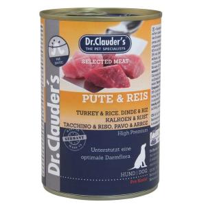 Dr. Clauder's cane selected meat adulto tacchino e riso lattina 400 gr